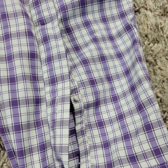 Peter Millar Southern Comfort Shirt  Mens Large Purple Check Long Sl Button READ - Picture 4 of 8